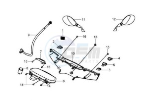 HD 125 drawing DASHBOARD / HANDLEBAR COVER / MIRRORS/ WIRING HARNASS