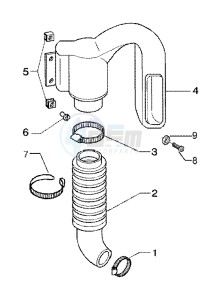 X9 125 SL drawing Belt cooling tube - Intake tube