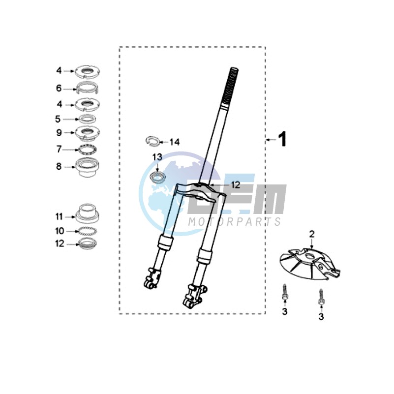 FRONT FORK AND STEERINGHEAD