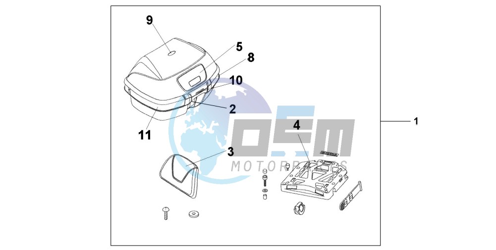 TOP BOX 45L DIGITAL SILVER