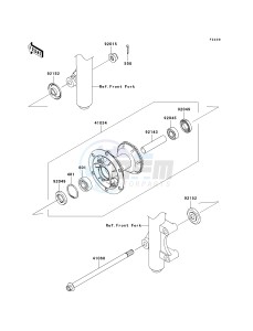 KLX 140 B (KLX140L MONSTER ENERGY) (B8F-B9FA) B9FA drawing FRONT HUB