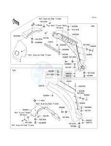 KAF 620 E [MULE 3010 4X4] (E6F-E8F) E6F drawing FRONT FENDER-- S- -