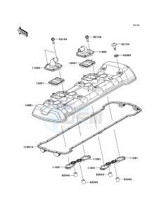 Z1000SX ABS ZX1000HBF FR GB XX (EU ME A(FRICA) drawing Cylinder Head Cover