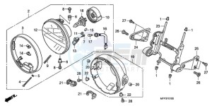 CB13009 BR / CO MME - (BR / CO MME) drawing HEADLIGHT (CB1300/CB1300A )