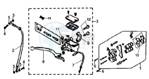 XS125-K drawing BRAKE CALIPER FOR / BRAKE LEVER / BRAKE LINES