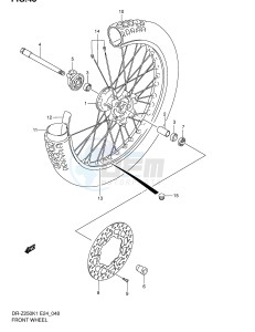 DR-Z250 (E24) drawing FRONT WHEEL