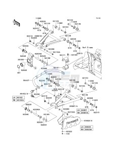 KRF 750 B [TERYX 750 4X4] (B8F) B8F drawing REAR SUSPENSION