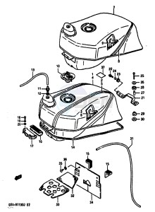 GSX-R1100 (G-H-J) drawing FUEL TANK (MODEL G H)