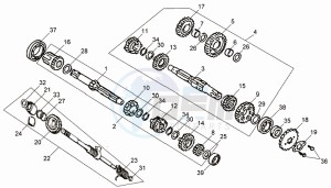 XS 125 drawing CRANKCASE - DRIVE SHAFT