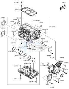 MULE PRO-DX KAF1000EHF EU drawing Crankcase