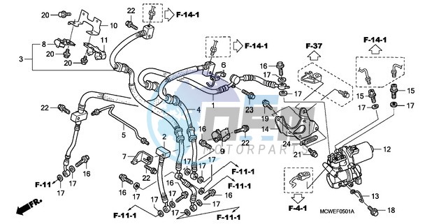 FRONT BRAKE HOSE (VFR800A)