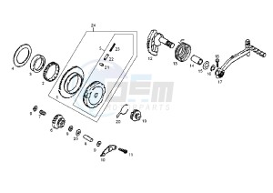 DFW QUAD - 50 cc drawing KICK STARTER GEARS