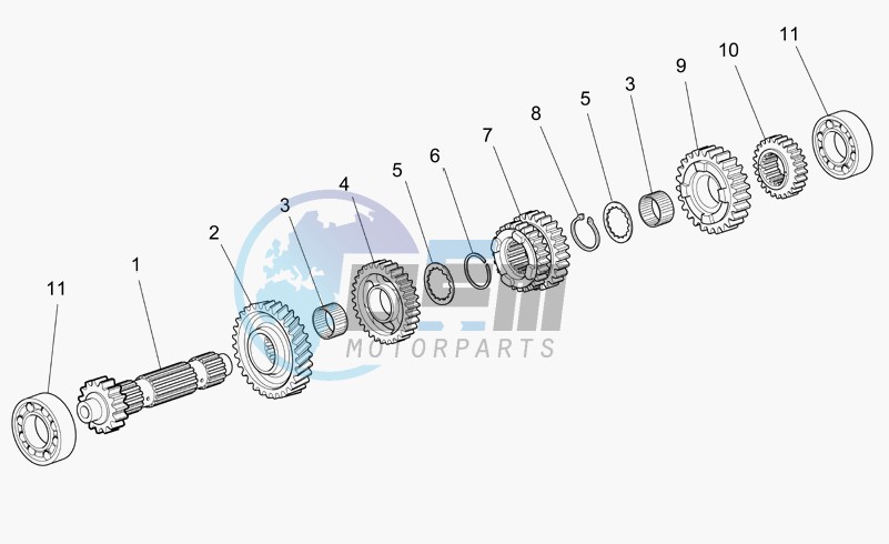 Primary gear shaft