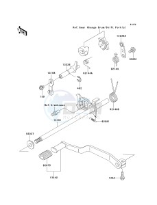 KLF 250 A [BAYOU 250] (A6F-A9F) A8F drawing GEAR CHANGE MECHANISM