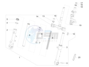 Typhoon 50 4T 4V E2 (NAFTA) drawing Fork/steering tube - Steering bearing unit