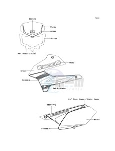 KLX 250 T [KLX250S] (T8F) T9F drawing DECALS-- GREEN- -