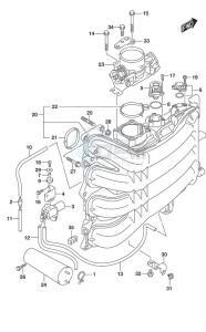 DF 200A drawing Intake Manifold/Throttle Body