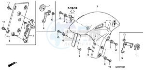 VFR1200FDC VFR1200F Dual Clutch E drawing FRONT FENDER