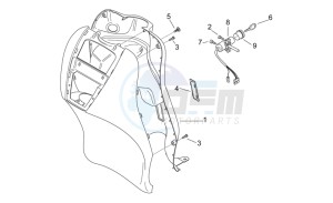 Scarabeo 50 2t (eng. Minarelli) drawing Front body V - Internal shield