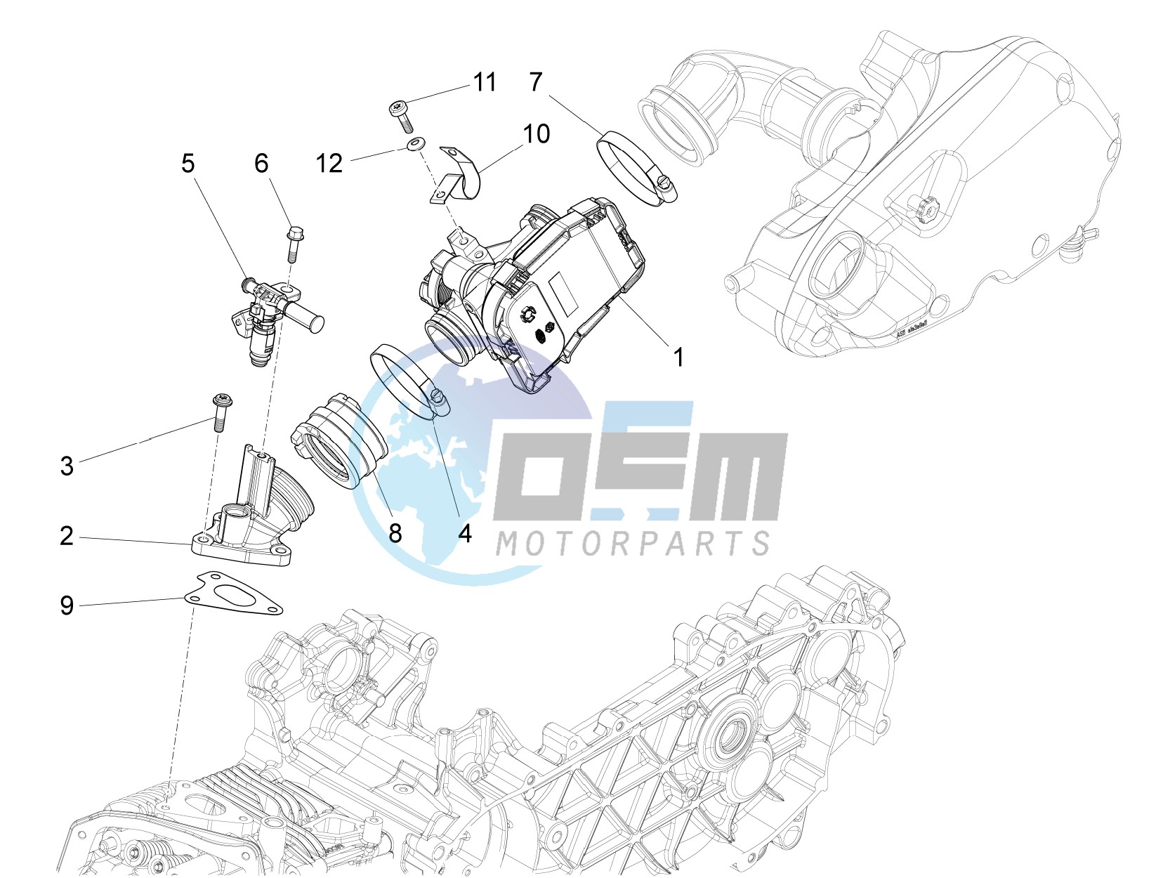 Throttle body - Injector - Induction joint