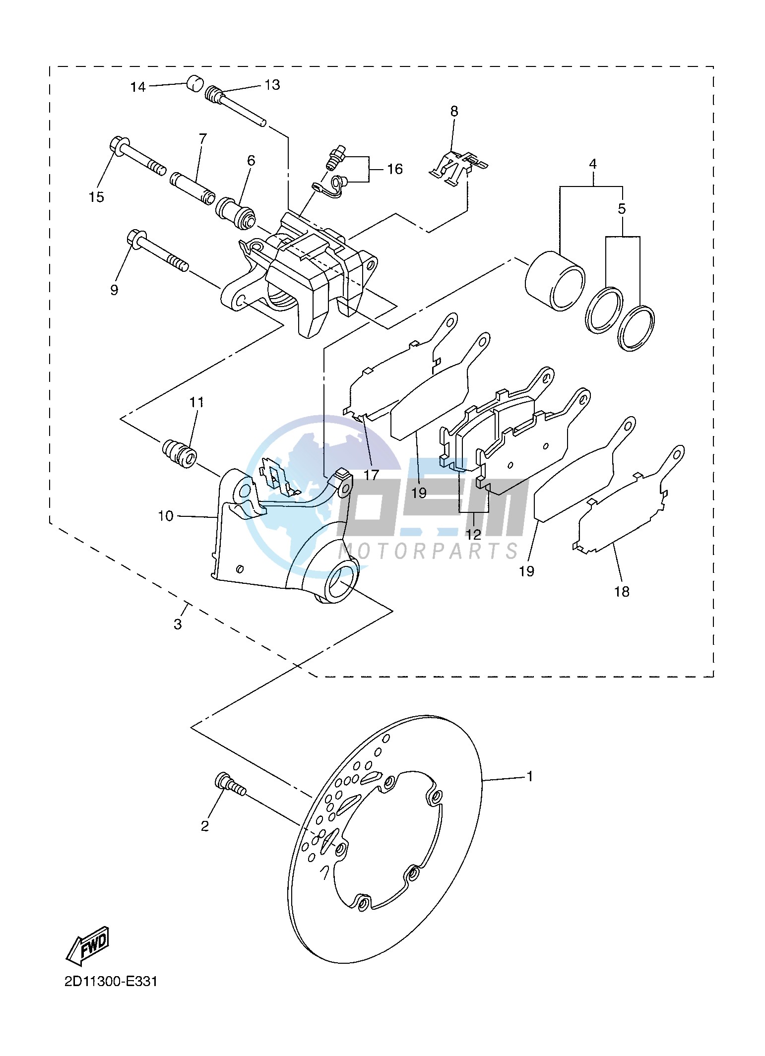 REAR BRAKE CALIPER