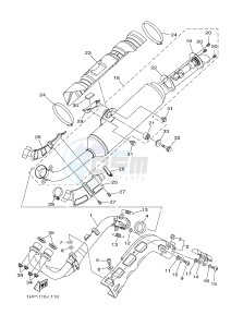 YFM550FWA YFM5FGD GRIZZLY 550 (1NP8) drawing EXHAUST