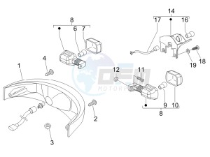 Nexus 250 e3 (UK) UK drawing Tail light - Turn signal lamps