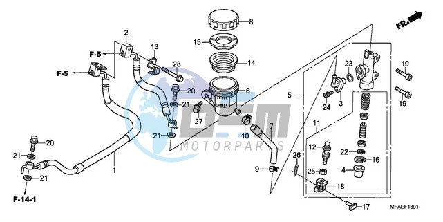 REAR BRAKE MASTER CYLINDER (CBF1000A/T/S)