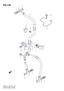 AN400 (E03) Burgman drawing FRONT BRAKE HOSE (AN400L1 E3)