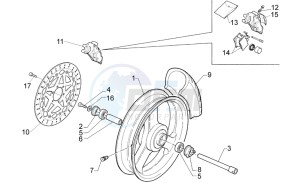 RS 125 (eng. 123cc) drawing Front wheel complete