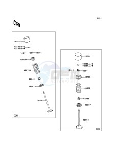 NINJA ZX-6R ZX600RDF FR GB XX (EU ME A(FRICA) drawing Valve(s)