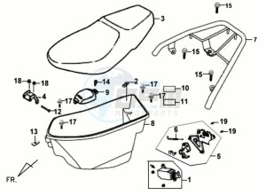 SYMPLY 50 drawing BUDDY SEAT - HELMET BOX - CARRIER