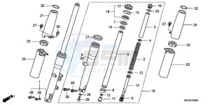 VT750C9 Korea - (KO) drawing FRONT FORK