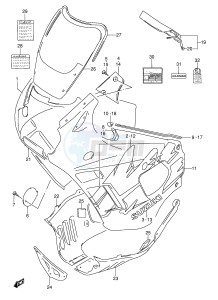 GSX600F (E2) Katana drawing COWLING BODY (MODEL P)