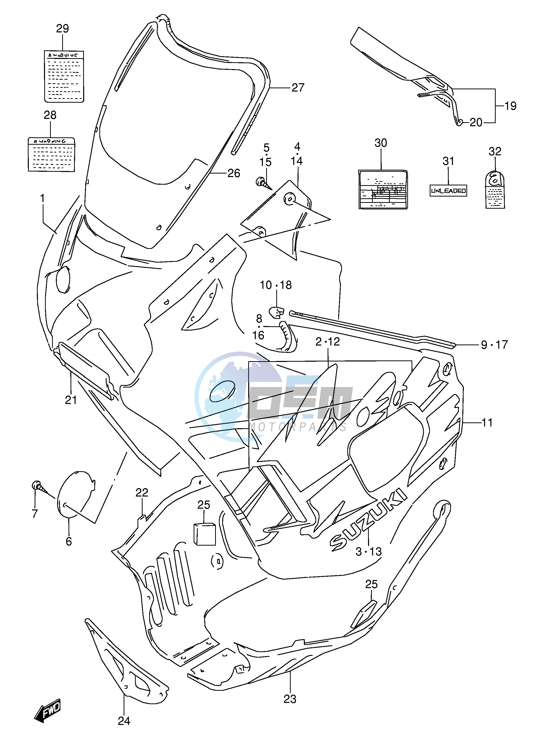 COWLING BODY (MODEL P)