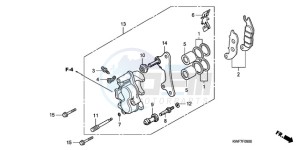 CBF125MA France - (F) drawing FRONT BRAKE CALIPER