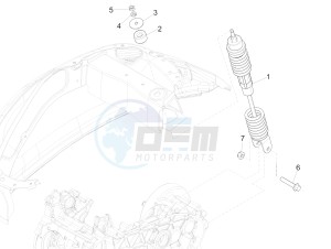 SPRINT 50 4T 4V NOABS E2 (EMEA) drawing Rear suspension - Shock absorber/s