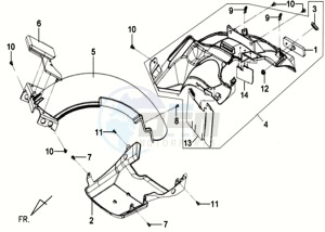 MIO 50 drawing REAR FENDER - INNER SHIELD - UNDERTAIL