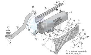 Scarabeo 125-250 e2 (eng. piaggio) drawing Exhaust unit