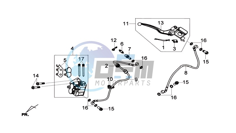 BRAKE CALIPER FOR / BRAKE LEVER CPL