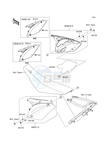 KX 450 E (KX450F MONSTER ENERGY) (E9FA) E9F drawing SIDE COVERS