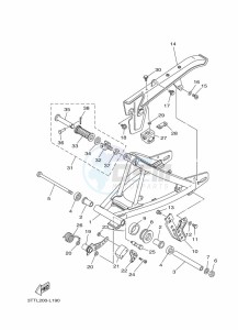 DT125 (3TTU) drawing REAR ARM