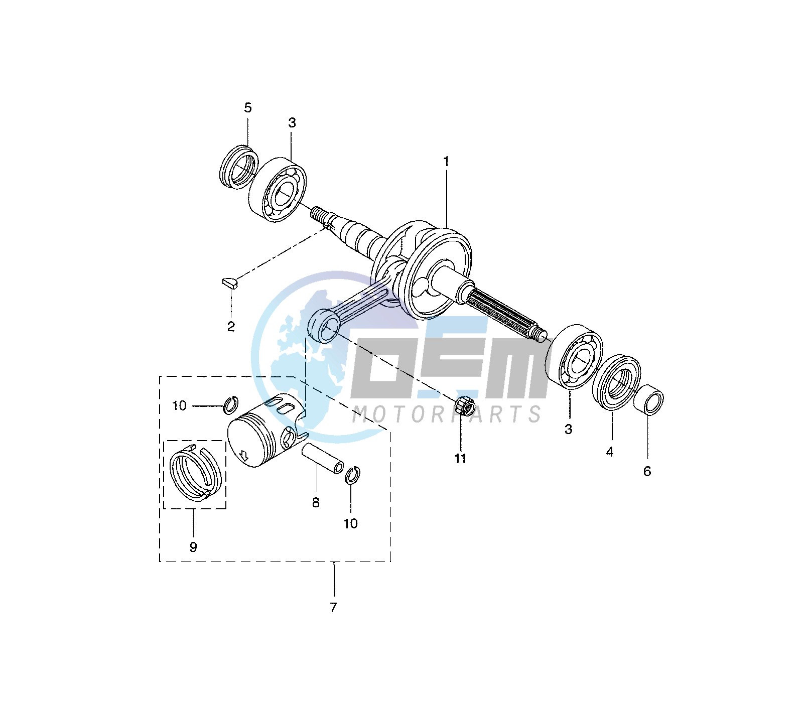 CRANKSHAFT AND PISTON