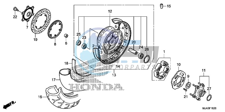 REAR WHEEL (VT750CS/C2S)