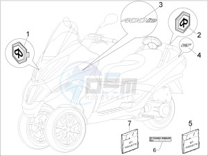 MP3 400 ie lt MP3 400 ie lt Sport drawing Plates - Emblems