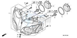 CBR1000RRA France - (F / CMF HRC) drawing HEADLIGHT