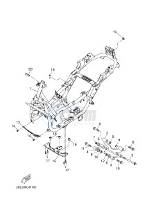 YPR250RA XMAX 250 ABS EVOLIS 250 ABS (2DLA 2DLA) drawing FRAME