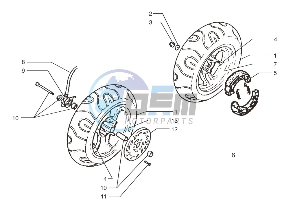 Front wheel-Rear wheel