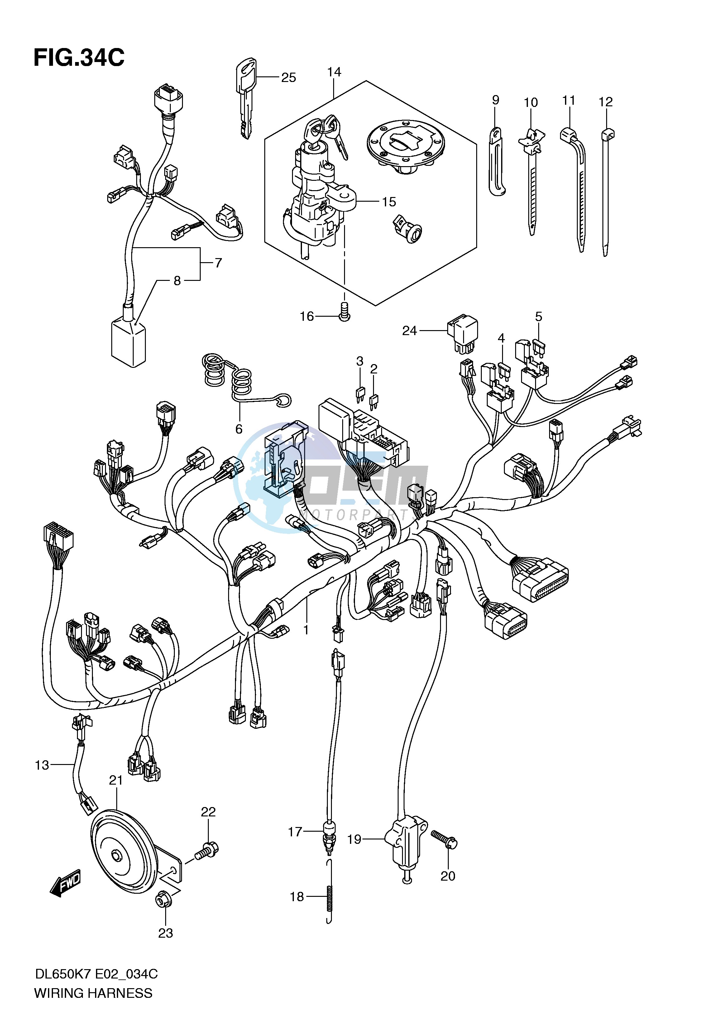 WIRING HARNESS (DL650AK8 AU3K8 AK9 AUEK9 AL0 AUEL0)