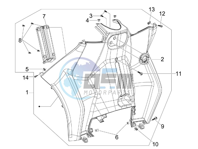 Front glove-box - Knee-guard panel